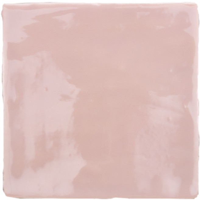 Rustic Handmade Wandtegel 13x13cm Vierkant Glossy Pink